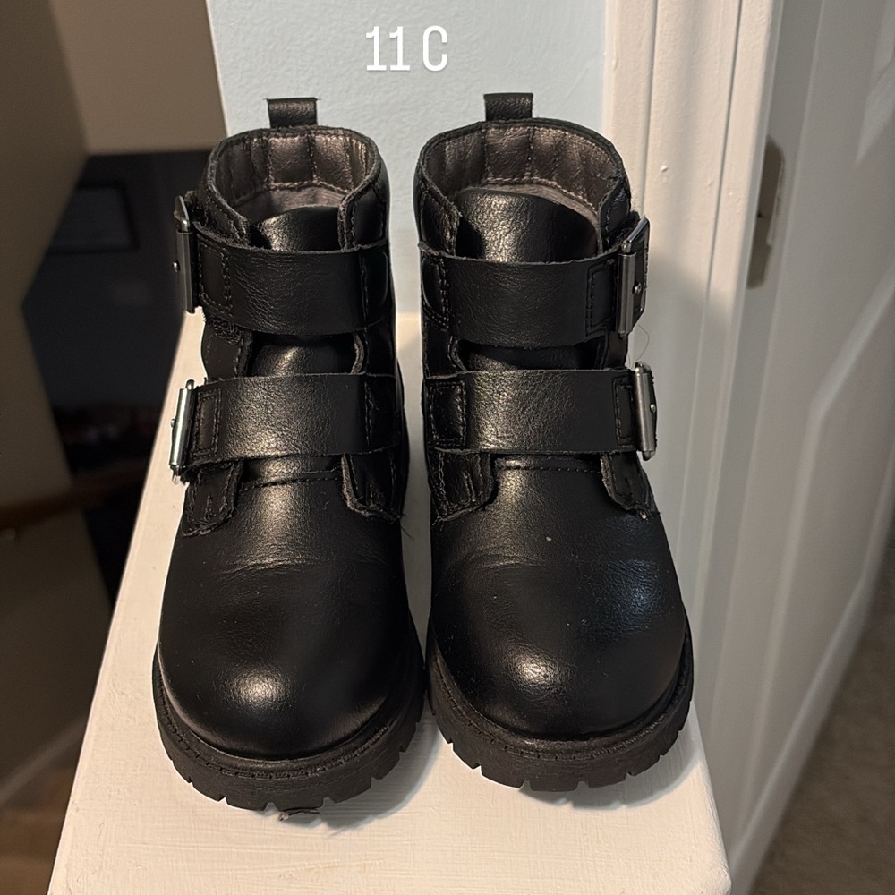 Carter's Black Kids Boots with Buckle Straps